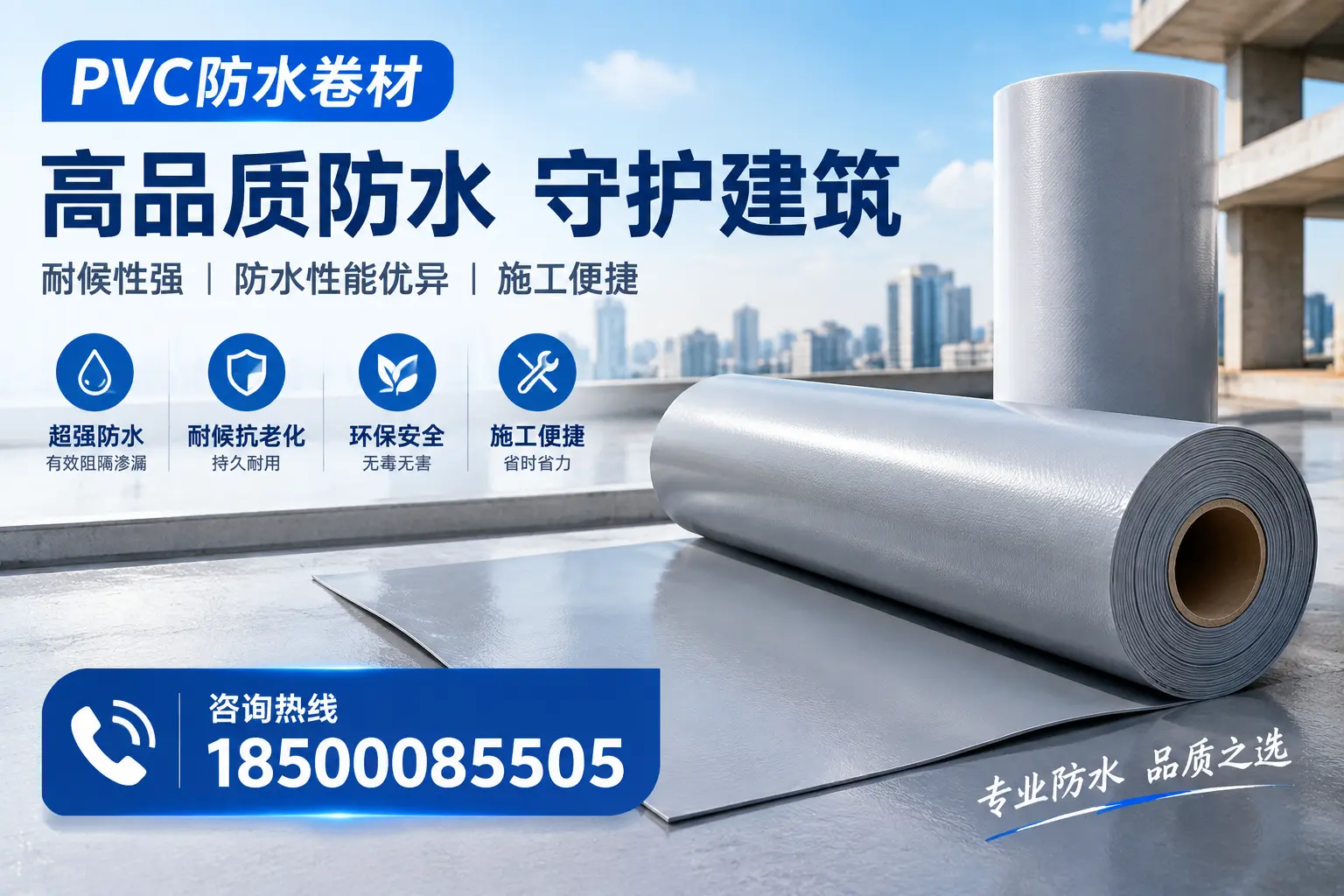PVC防水卷材的防水效果评测，适合定安的科学依据